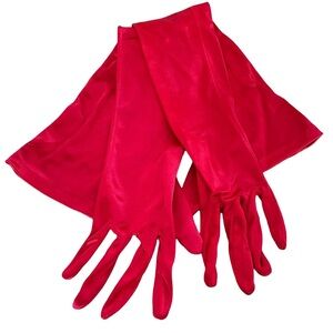 NWOT Red Satiny Long Opera Gloves